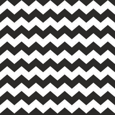 Zig zag vektör sembolü siyah ve beyaz fayans deseni