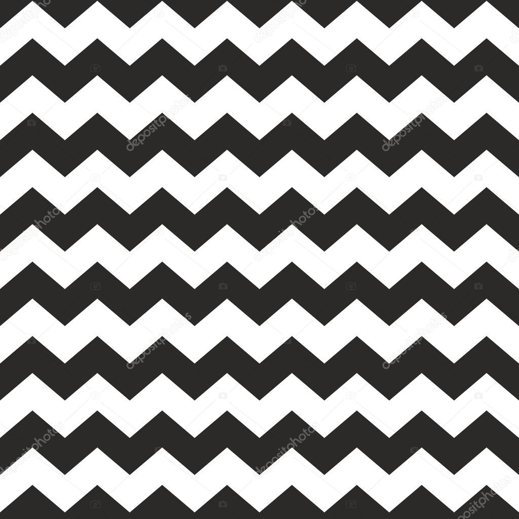 Zig zag vector chevron black and white tile pattern