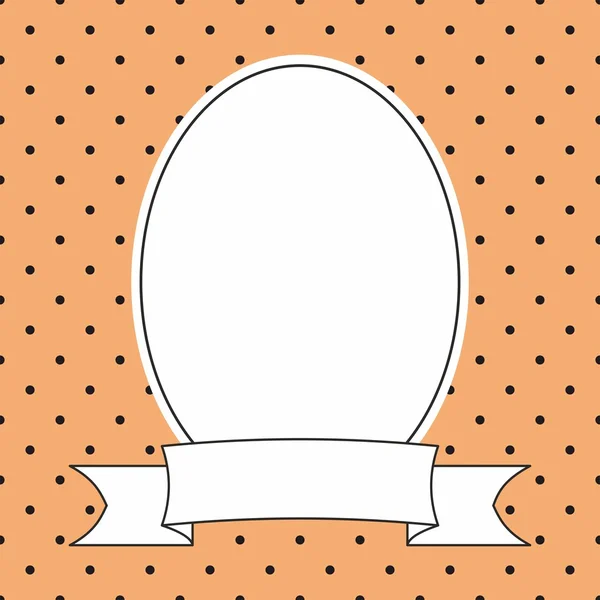 Vector photo frame on polka dots orange backgroun — Stock Vector
