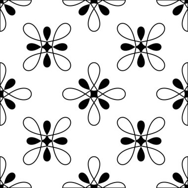 Siyah ve beyaz arka plan veya vektör desen sorunsuz dekorasyon duvar kağıdı için