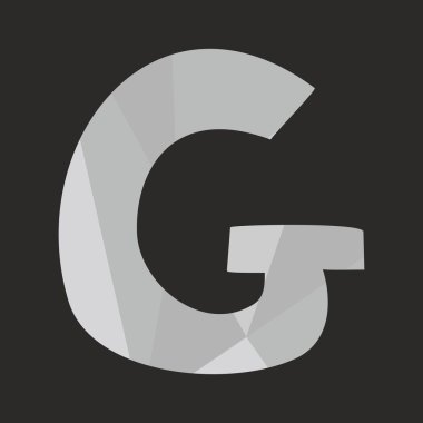 G vektör yüzey Alfabe harf siyah arka plan üzerine izole kaydırma