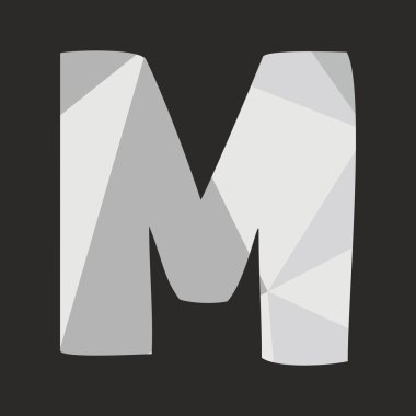 M vektör Alfabe harf üzerinde siyah arka plan illüstrasyon izole