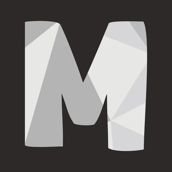M Vektorbuchstabe isoliert auf schwarzem Hintergrund Illustration — Stockvektor