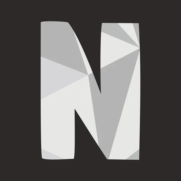 N vector alphabet letter isolated on black background illustration — Stock Vector