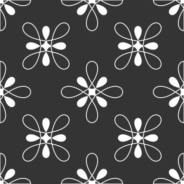 Siyah ve beyaz arka plan veya vektör desen sorunsuz dekorasyon duvar kağıdı için