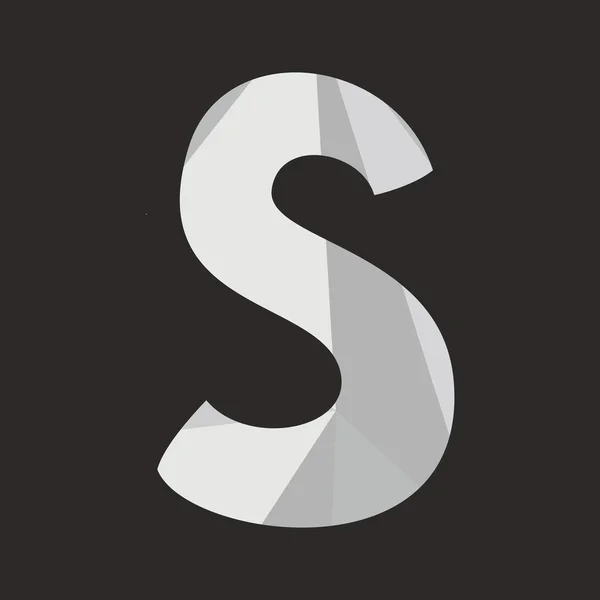 S векторна літера абетки ізольована на чорному фоні — стоковий вектор