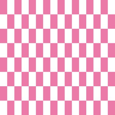 Tekstil Tasarımı, Paket Kağıdı ve Web Grafikleri için Kusursuz Pembe ve Beyaz Damalı Desen Arkaplanı