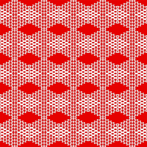 Kakel rött och vitt mönster eller vektor bakgrund tapeter — Stock vektor