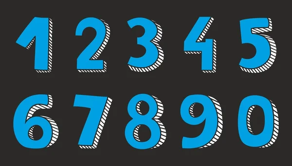Números vectoriales azules aislados sobre fondo negro — Vector de stock