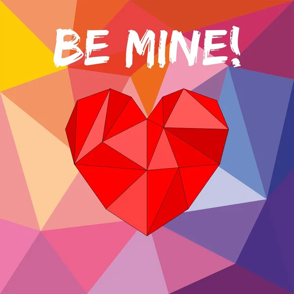 Be mine valentines vector card with heart — Stock Vector