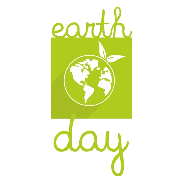 Día de la Tierra icono vectorial con planeta verde — Vector de stock