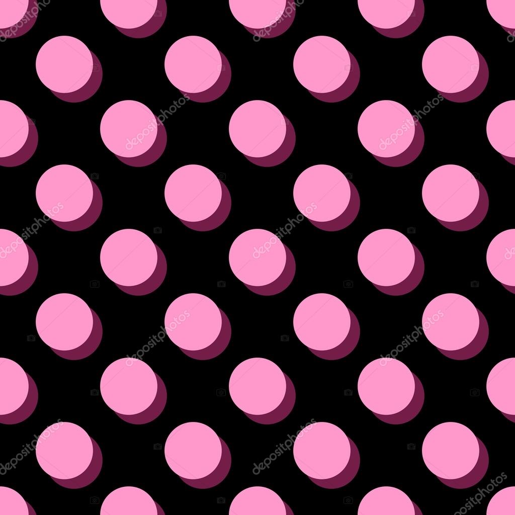 Pink And Black Polka Dot Wallpaper