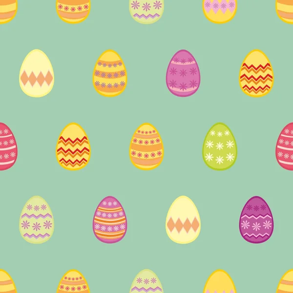 Modèle vectoriel tuile avec des œufs de Pâques sur fond bleu menthe — Image vectorielle