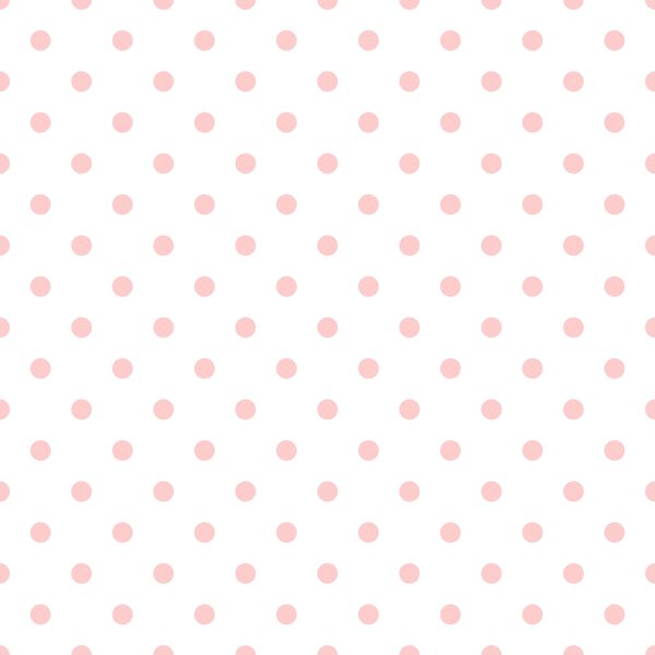 Векторный рисунок плитки с розовыми точками польки на белом фоне
