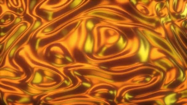 Loopas sömlös animering av flytande guldvågor. Abstrakt bakgrund — Stockvideo