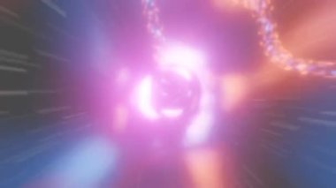 Yanardöner parlak deformasyon ambalaj tüneli. 3d hazırlayıcı.