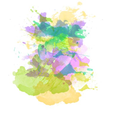 Beyaz arka planda sulu boya dokunuşlarını kapat. Boya fırçası