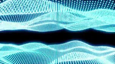 Parlayan neon noktaların soyut ve kusursuz animasyonu