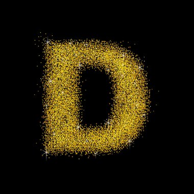 Altın tozu yazı tipi türü harf D