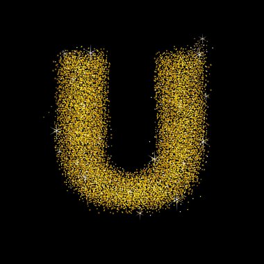 Altın tozu yazı tipi türü harf U