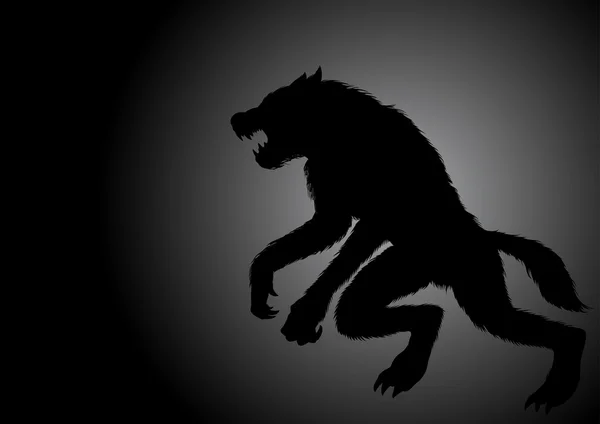 Un loup-garou rôdant dans le noir — Image vectorielle