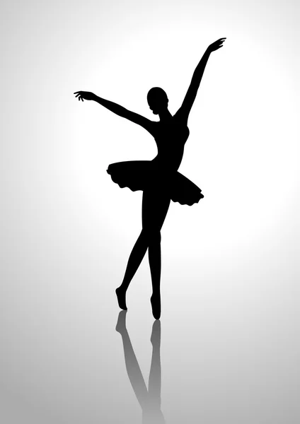 Illustration en silhouette d'une ballerine — Image vectorielle