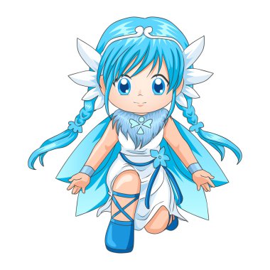 Chibi style illustration of a super-heroine clipart