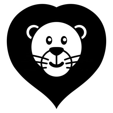 Sevimli aslan basit çizgi film