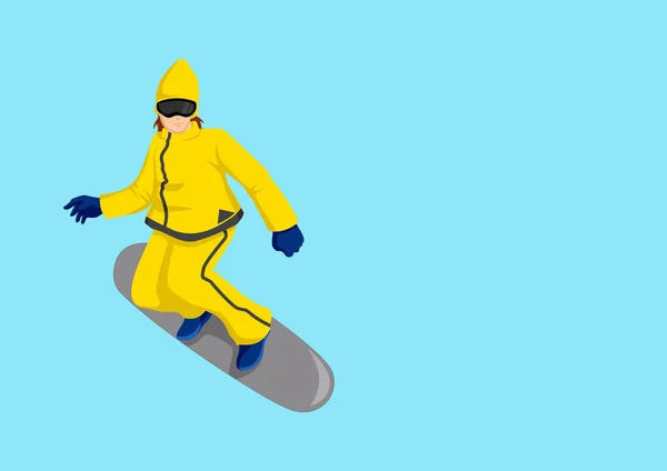 Desenhos animados Ilustração de um snowboarder —  Vetores de Stock