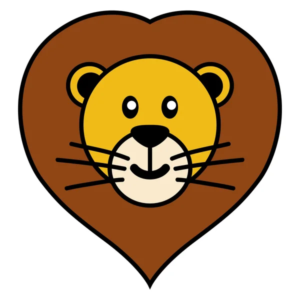 Caricature simple d'un lion mignon — Image vectorielle