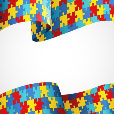 Otizm farkındalık renkli bulmaca bayrak