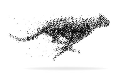 A cheetah illustration made from dots clipart