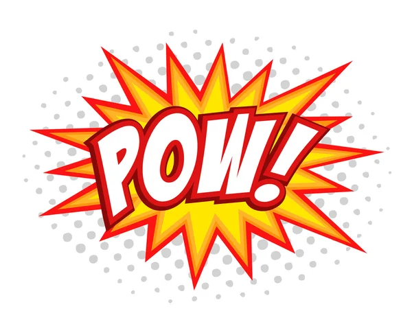 Pow! komiska splash bubbla text — Stock vektor