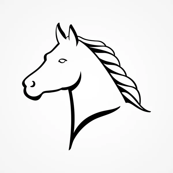 Bir at kafası hat sanat çizimi — Stok Vektör