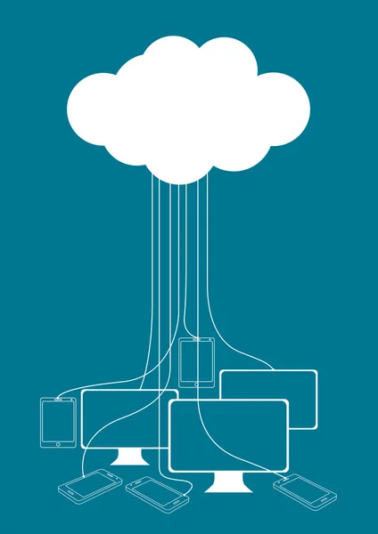Concept de stockage Cloud — Image vectorielle