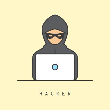 Satırı sanat simgesi bir bilgisayar hacker