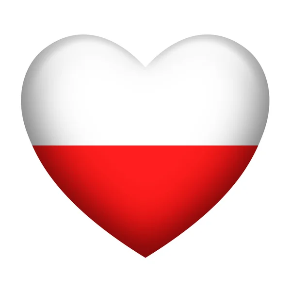 Polonia Insignia Forma del Corazón — Foto de Stock