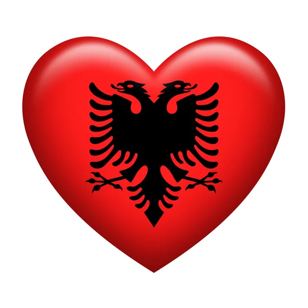 Albanië Insignia hart vorm — Stockfoto