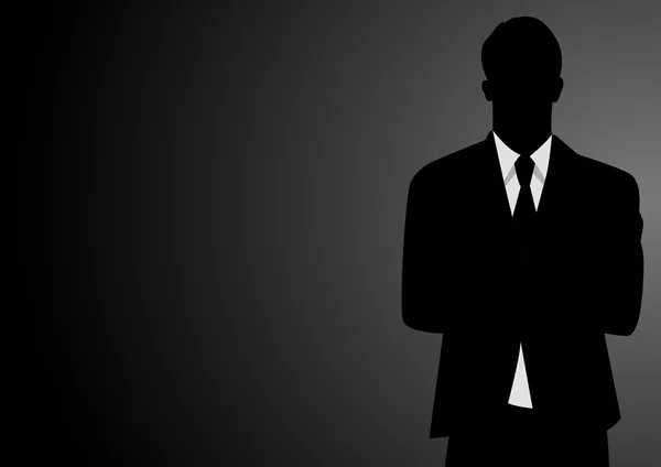 Illustration en silhouette d'un homme d'affaires — Image vectorielle