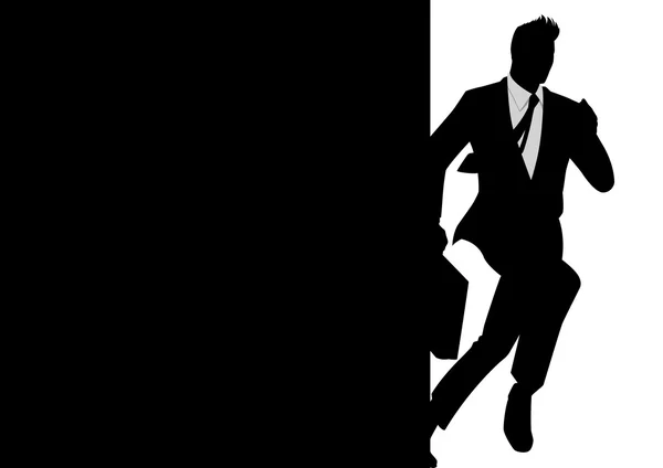 Illustration en silhouette d'un homme d'affaires en marche — Image vectorielle