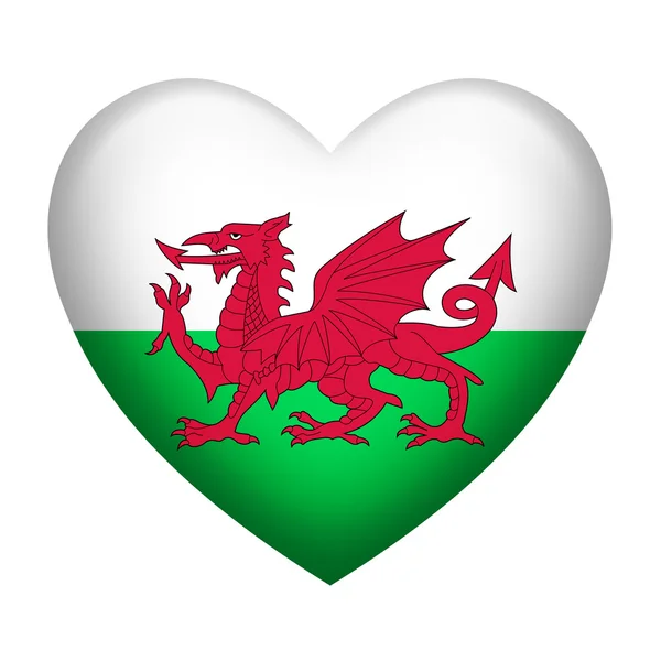 Wales Insignia hart vorm — Stockfoto