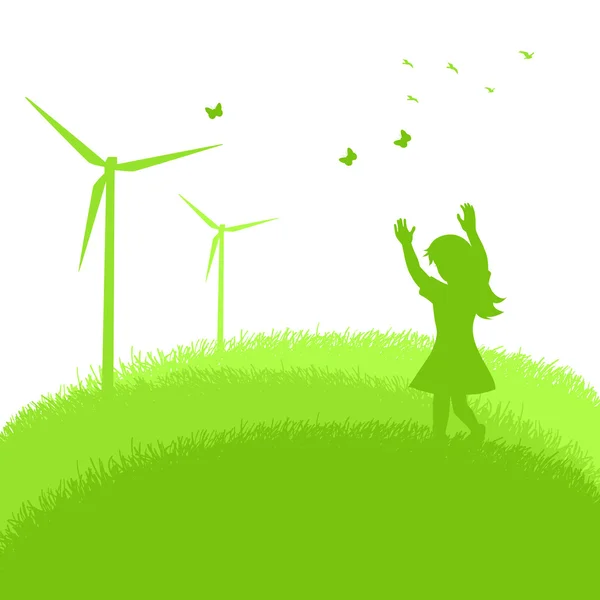 Yeşil enerji kavramı grafiği — Stok Vektör