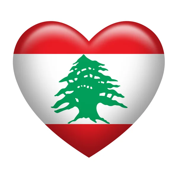 Lebanon Insignia Heart Shape — Stock Photo, Image