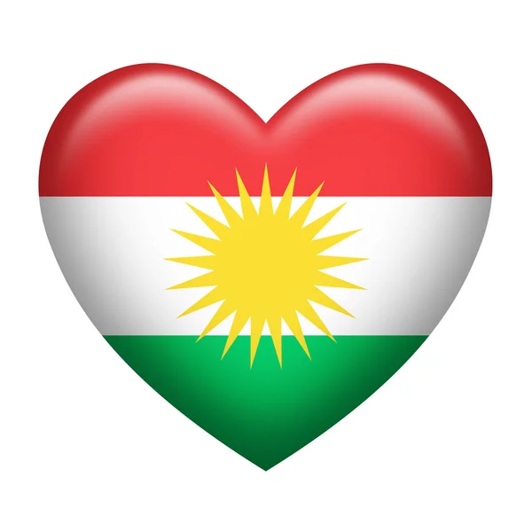 Kurdistan Insignia Heart Shape — Stock Photo, Image