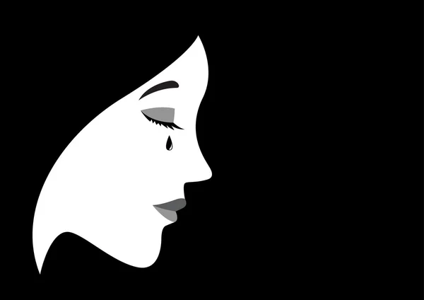 Ilustración de una mujer llorando — Vector de stock