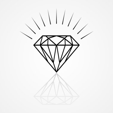 Hat sanatı illüstrasyon bir elmas