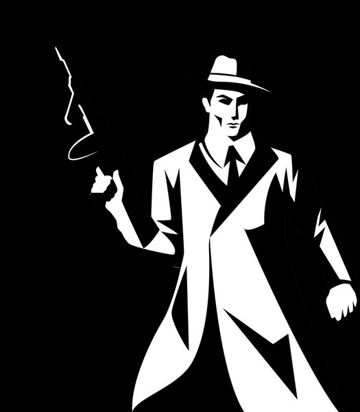 Человек держит пулемет
