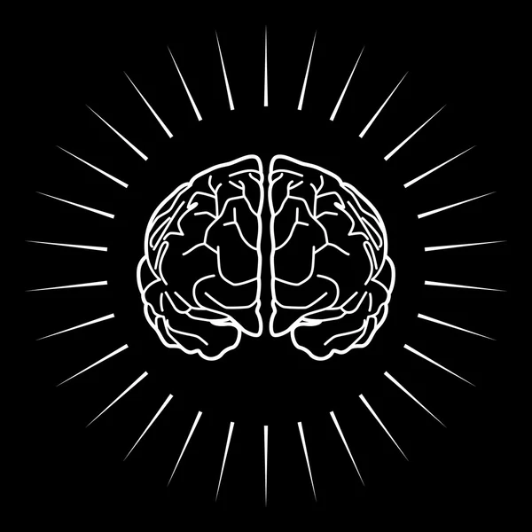 Cerebro con explosión de luz — Vector de stock