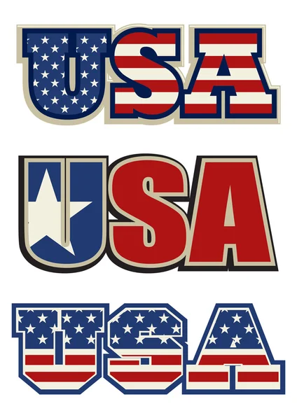 Symbole texte et icône des États-Unis — Image vectorielle