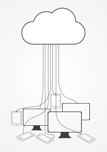 Concept de stockage Cloud — Image vectorielle